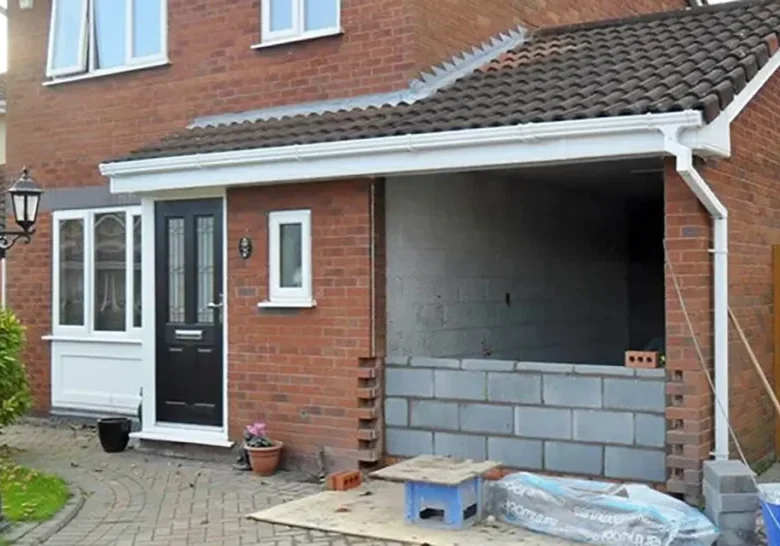 garage conversion removed garage door bricking up the opening